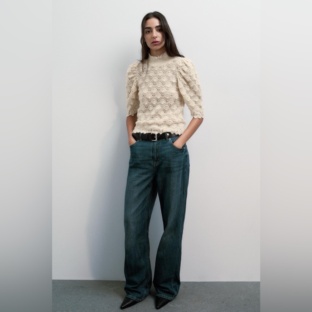 ZARA Romantic Open Knit Sweater. L NWT - Picture 4 of 10